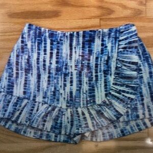 Blue Patterned Kids Skort